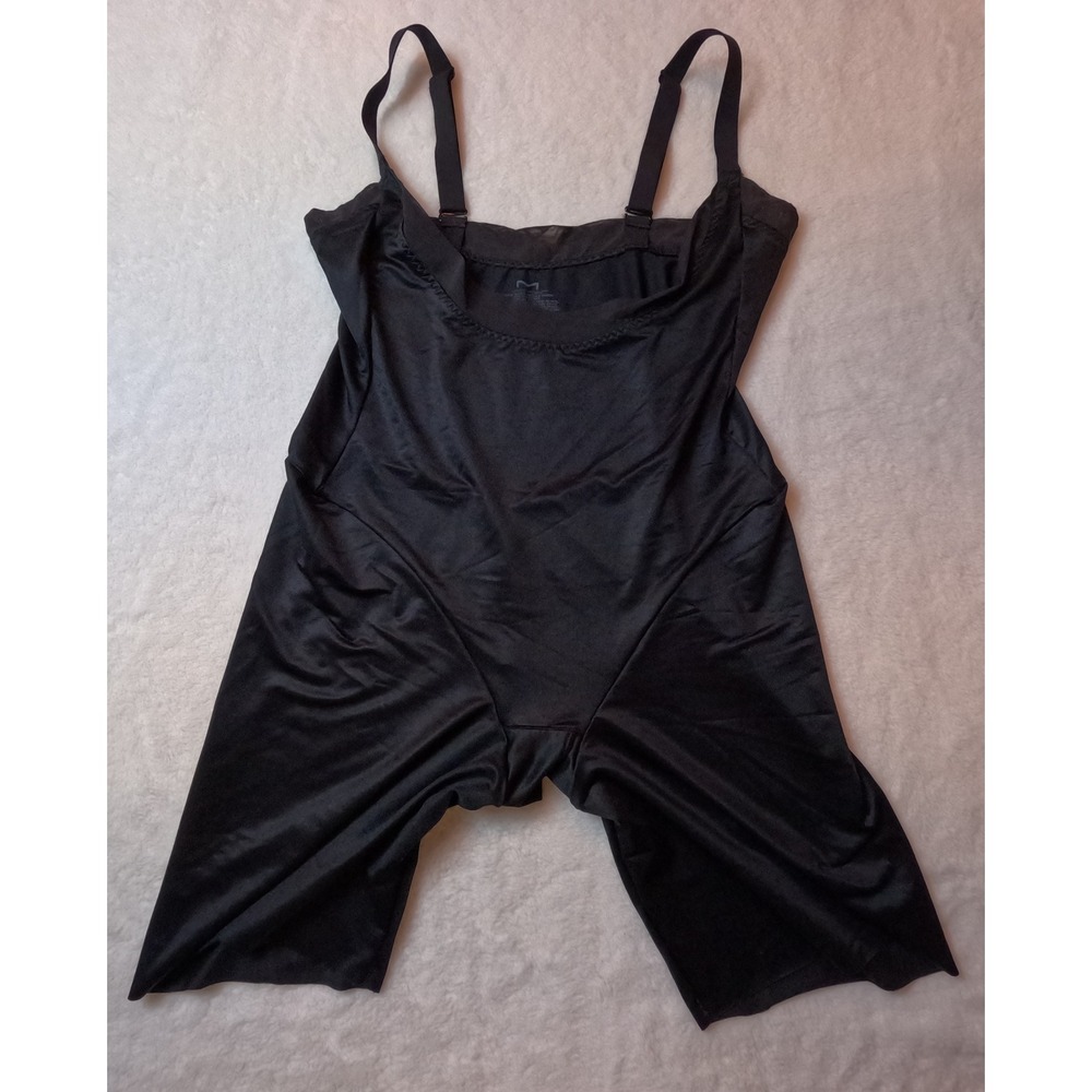 Maidenform Womens Black Open Bust Mid Thigh Shapewear Bodysuit Large